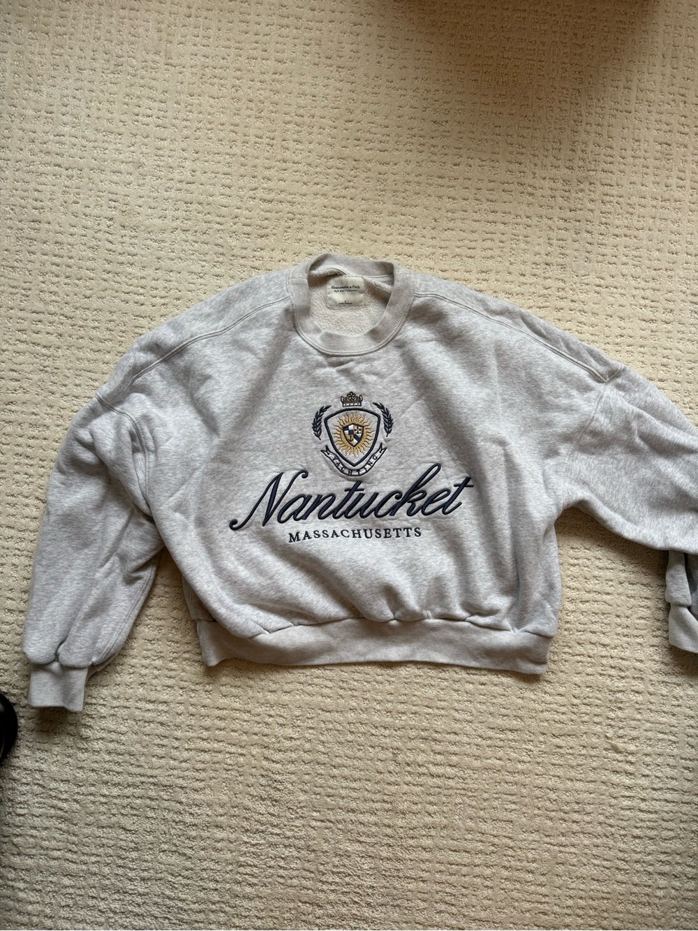 Abercrombie & Fitch Light Gray Nantucket Crewneck Sweatshirt